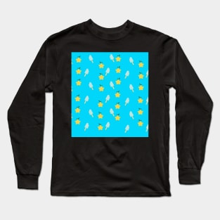 Sea Salt Ice Cream and Papou Fruit Pattern Long Sleeve T-Shirt